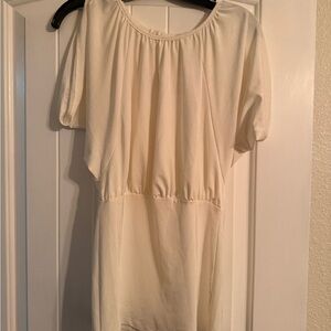 Charlotte Russe Cream Short Sleeve Blouse